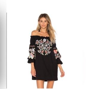 Free People off the shoulder Embroidered Dress